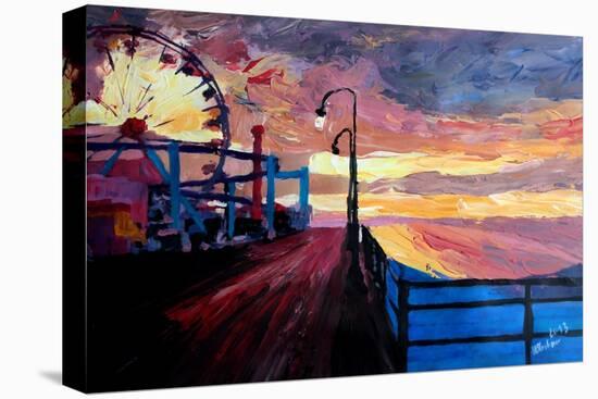 Santa Monica Pier At Dawn-Markus Bleichner-Stretched Canvas