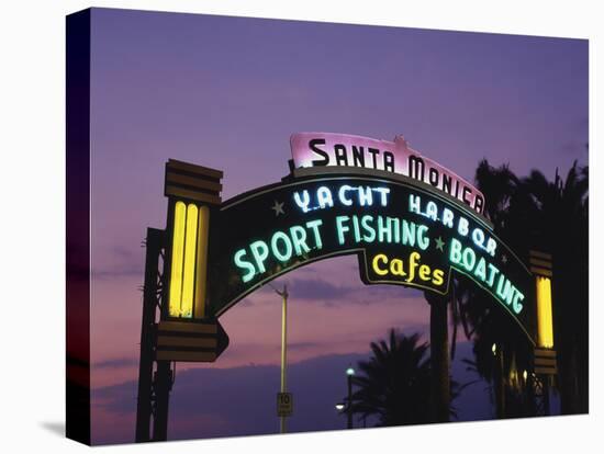 Santa Monica Pier Neon Entrance Sign, Los Angeles, California, USA-Walter Bibikow-Premier Image Canvas