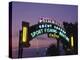 Santa Monica Pier Neon Entrance Sign, Los Angeles, California, USA-Walter Bibikow-Premier Image Canvas