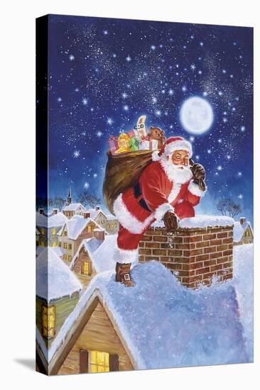 Santa on Rooftop-Hal Frenck-Premier Image Canvas