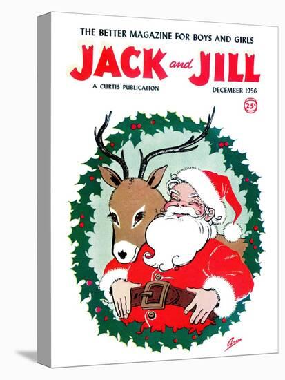 Santa & Reindeer - Jack and Jill, December 1956-Ann Eshner-Premier Image Canvas