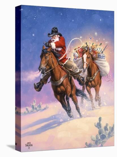 Santa's Big Ride-Jack Sorenson-Stretched Canvas