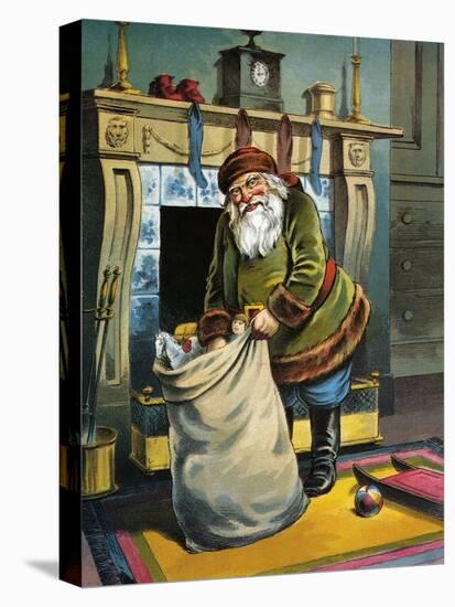 Santa Unpacks His Bag of Toys on Christmas Eve, 1918-null-Premier Image Canvas