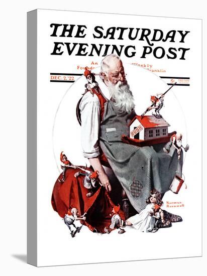 "Santa with Elves" Saturday Evening Post Cover, December 2,1922-Norman Rockwell-Premier Image Canvas
