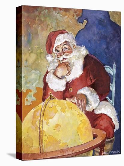 Santa with Globe-Hal Frenck-Premier Image Canvas