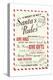 Santas Rules Typography - Plan LBI Vacation-Lantern Press-Stretched Canvas