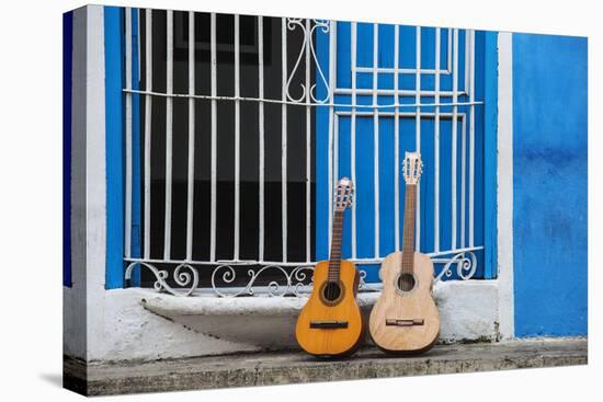 Santiago De Cuba Province, Historical Center, Calle Heredia, Guitars by Balcony-Jane Sweeney-Premier Image Canvas