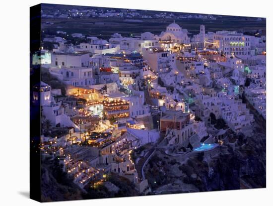 Santorini at Night, Greece-Walter Bibikow-Premier Image Canvas