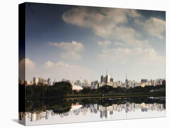 Sao Paulo Cityscape Reflected in the Lake at Ibirapuera Park-Alex Saberi-Premier Image Canvas