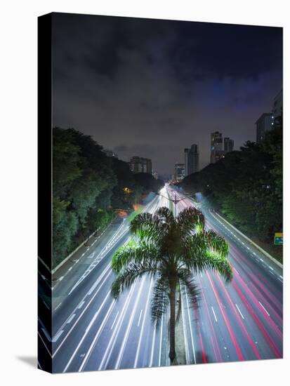 Sao Paulo Highway at Night.-Jon Hicks-Premier Image Canvas