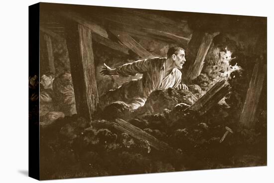 Sapper W. Hackett Refuses to Leave a Comrade Who Was Lying Seriously Injured in a Mine Gallery-Alfred Pearse-Premier Image Canvas