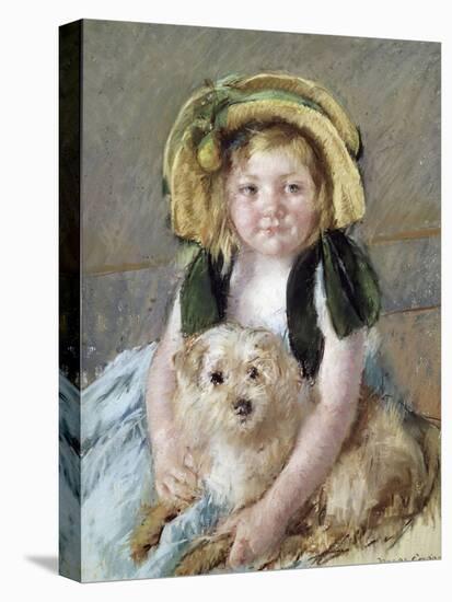 Sara avec son chien.-Mary Cassatt-Premier Image Canvas