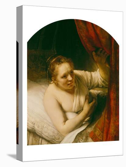 Sarah Expects Tobias in the Wedding Night, 164(.)-Rembrandt van Rijn-Premier Image Canvas