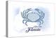 Sarasota, Florida - Crab - Blue - Coastal Icon-Lantern Press-Stretched Canvas