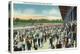 Saratoga Springs, New York - Crowds at Saratoga Race Track & Clubhouse-Lantern Press-Stretched Canvas