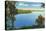 Saratoga Springs, New York - View of Saratoga Lake-Lantern Press-Stretched Canvas