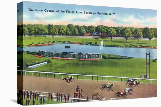 Saratoga Springs, New York - View of the Race Track Finish Line-Lantern Press-Stretched Canvas