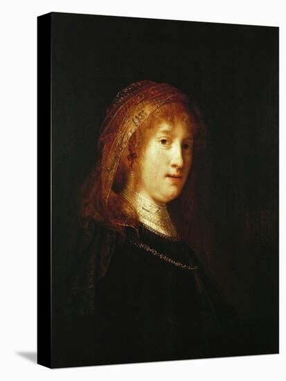 Saskia Van Uylenburgh, the Wife of the Artist, C. 1634-1640-Rembrandt van Rijn-Premier Image Canvas