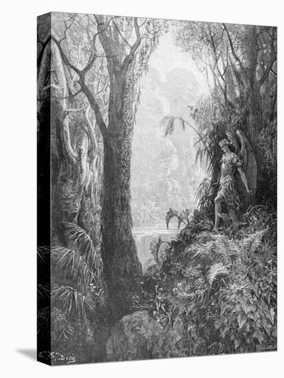 Satan in Paradise, from Book IV of 'Paradise Lost' by John Milton (1608-74) Engraved by Charles…-Gustave Doré-Premier Image Canvas
