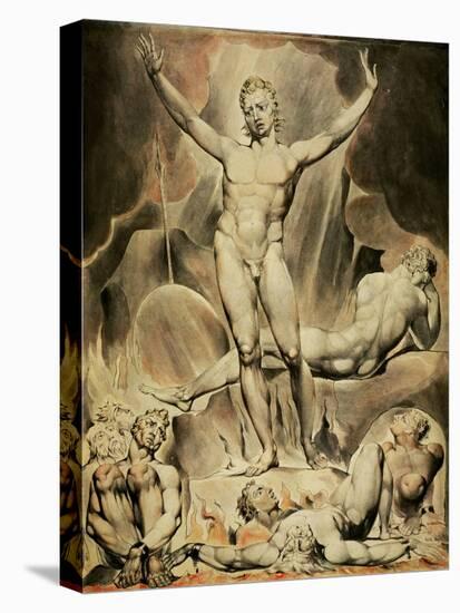 Satan rousing the rebellious angels. Paper.-William Blake-Premier Image Canvas