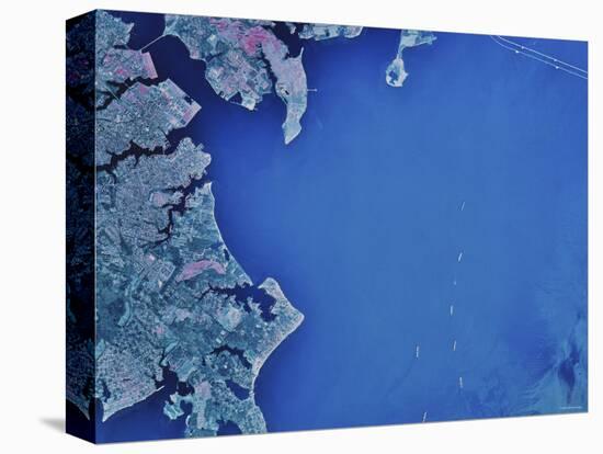 Satellite Image of Chesapeake Bay and Annapolis, Maryland-Stocktrek Images-Premier Image Canvas
