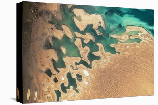 Satellite view of Balkan coastal area of Turkmenistan-null-Premier Image Canvas