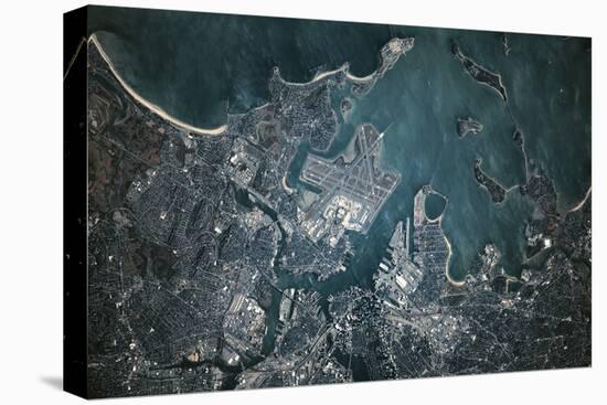 Satellite view of Boston, Massachusetts, USA-null-Premier Image Canvas