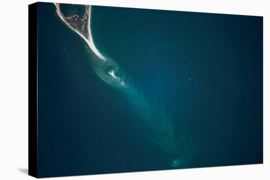 Satellite view of Cape Lookout area and North Atlantic Ocean, North Carolina, USA-null-Premier Image Canvas