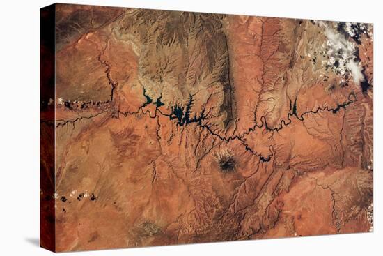 Satellite view of Novajo Nation Reservation and Lake Powell, Grand Canyon, Arizona, USA-null-Premier Image Canvas