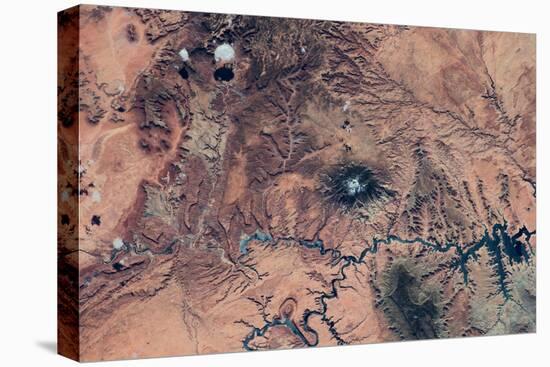 Satellite view of Novajo Nation Reservation and Lake Powell, Grand Canyon, Arizona, USA-null-Premier Image Canvas