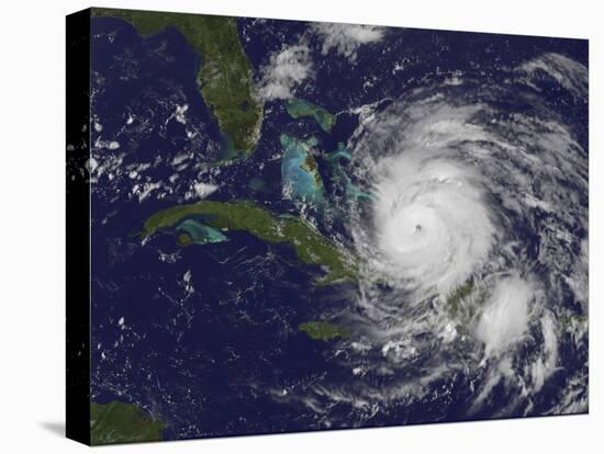 Satellite View of the Eye of Hurricane Irene as it Enters the Bahamas-Stocktrek Images-Premier Image Canvas