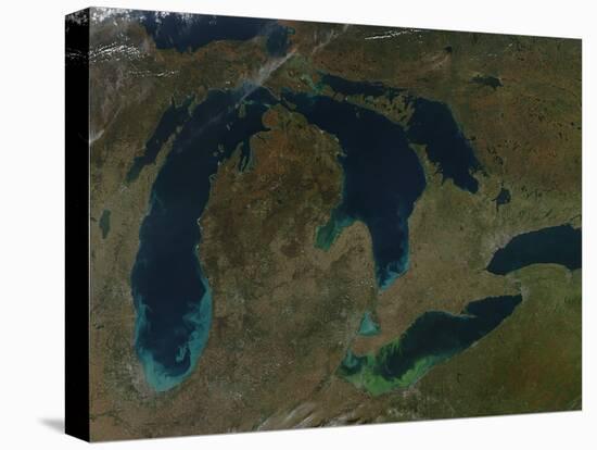 Satellite View of the Great Lakes, USA-Stocktrek Images-Premier Image Canvas