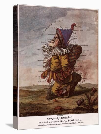 Satirical Map - Geography Bewitched Or, a Droll Caricature Map of Scotland-Robert Dighton-Premier Image Canvas