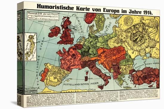 Satirical Map - Humoristische Karte Von Europa Im Jahre 1914-K. Lehmann-Dumont-Premier Image Canvas