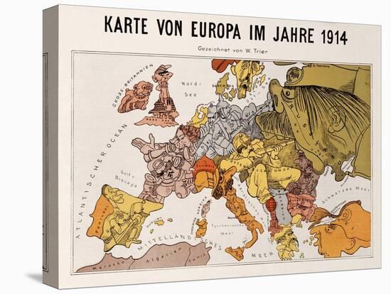 Satirical Map - Karte Von Europa Im Jahre 1914-W. Trier-Premier Image Canvas