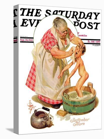 "Saturday Night Bath," Saturday Evening Post Cover, September 24, 1932-Joseph Christian Leyendecker-Premier Image Canvas