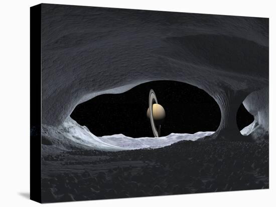 Saturn From Iapetus, Artwork-Walter Myers-Premier Image Canvas