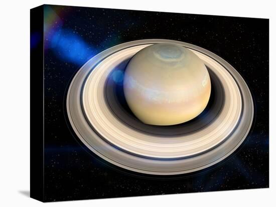 Saturn's North Pole Summer Storms-null-Premier Image Canvas