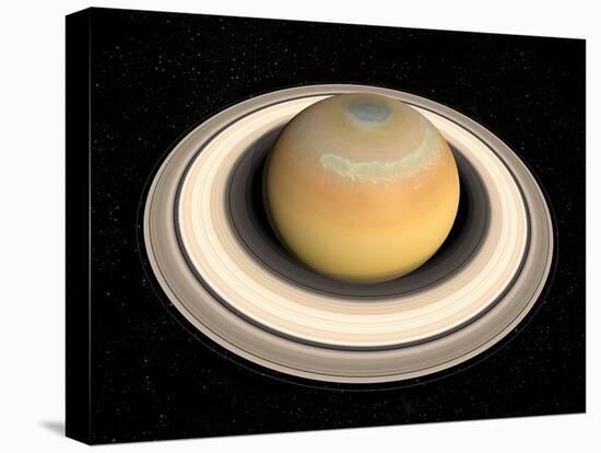 Saturn's North Pole Summer Storms-null-Premier Image Canvas