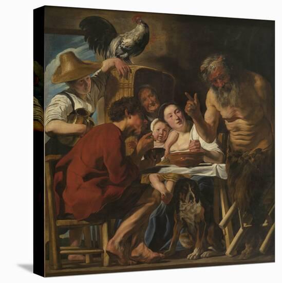 Satyr and Peasant Family-Jacob Jordaens-Premier Image Canvas