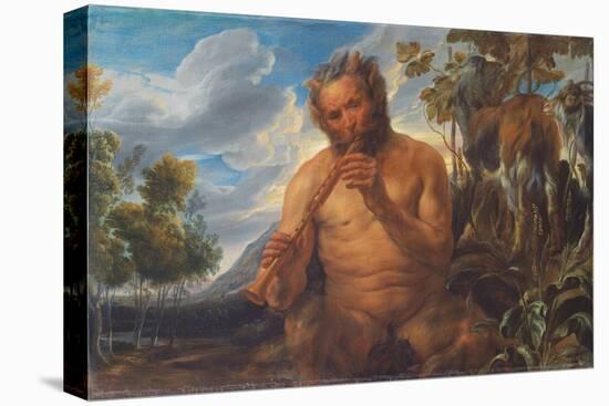 Satyr Playing the Pipe (Jupiter's Childhoo), Ca 1639-Jacob Jordaens-Premier Image Canvas