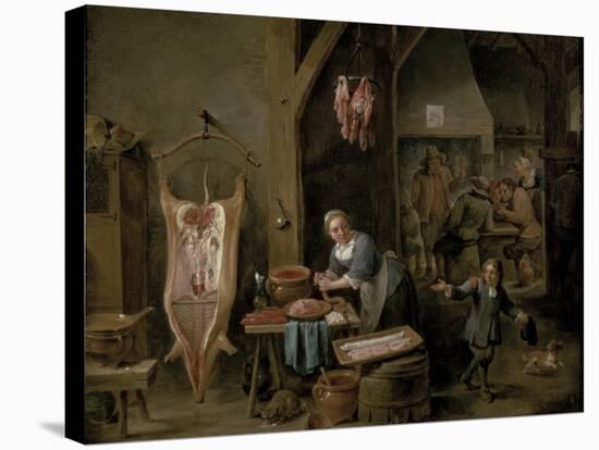 Sausage-Making, 1651-David Teniers the Younger-Premier Image Canvas