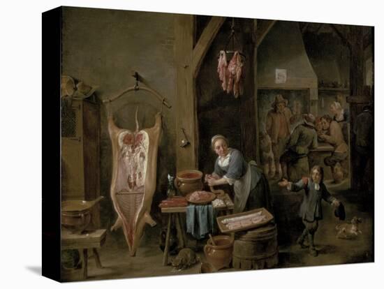 Sausage-Making, 1651-David Teniers the Younger-Premier Image Canvas