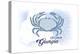 Savannah, Georgia - Crab - Blue - Coastal Icon-Lantern Press-Stretched Canvas