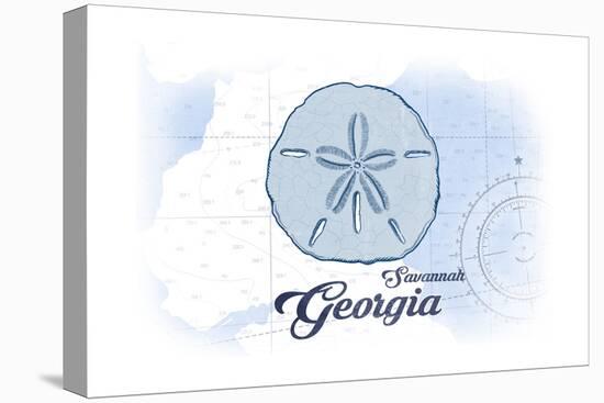 Savannah, Georgia - Sand Dollar - Blue - Coastal Icon-Lantern Press-Stretched Canvas