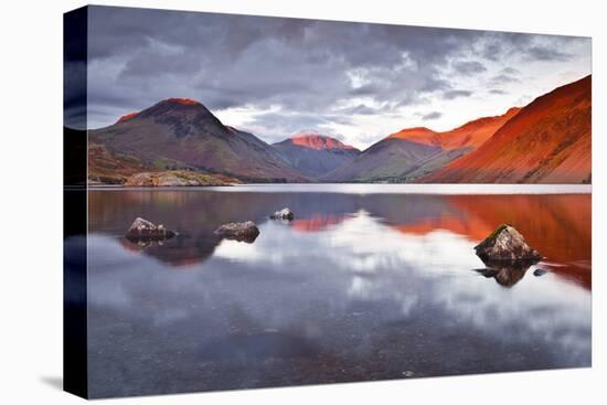 Scafell Range across Reflective Waters of Wast Water, Lake District Nat'l Pk, Cumbria, England, UK-Julian Elliott-Premier Image Canvas