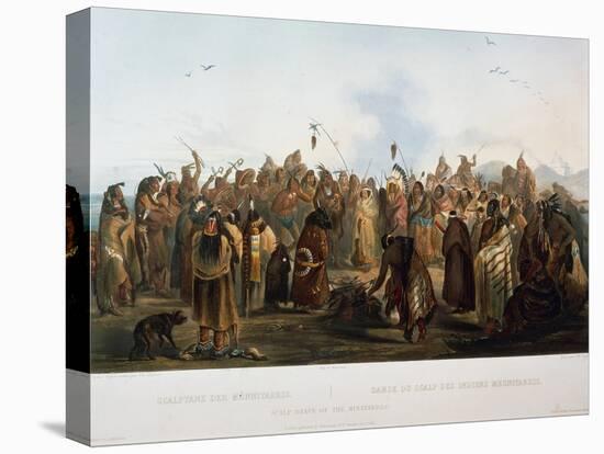 Scalp Dance of Hidatsa Indians, Engraving by Karl Bodmer-null-Premier Image Canvas