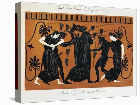 Scene from Ancient Greek Vase with Dionysus in a Vineyard-null-Premier Image Canvas