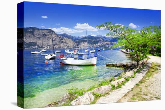 Scenery of Lago Di Garda- Beautiful Lake in Northen Italy-Maugli-l-Premier Image Canvas