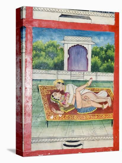 Scenes from the Kama Sutra from Cupboard in the Juna Mahal Fort, Dungarpur, Rajasthan State, India-R H Productions-Premier Image Canvas